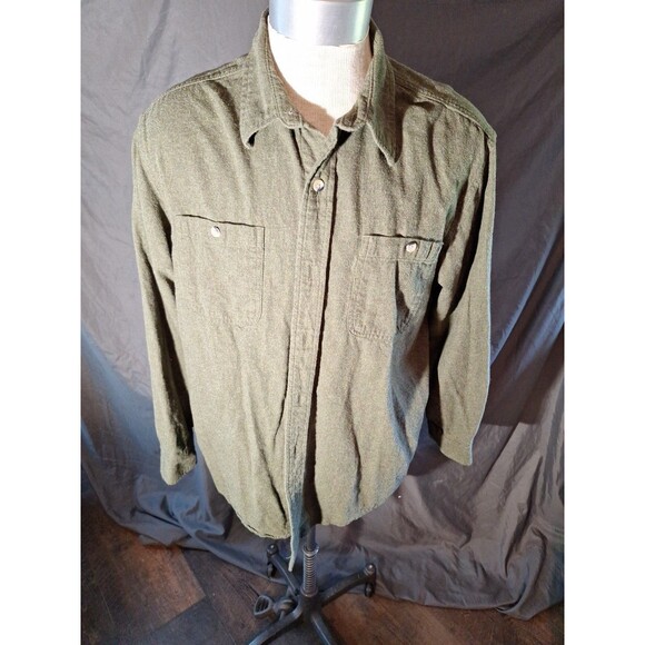 Red Head Shirt Men's XLarge Green Heavy Cotton Long Sleeve Button - Picture 7 of 11